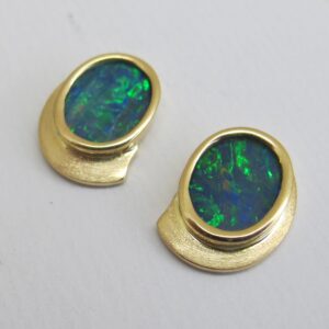 Ohrstecker Opal Gelbgold