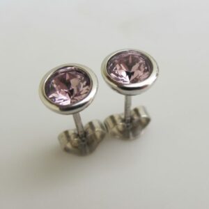 Ohrstecker Silber mit hell violetten Swarovski Steinen